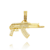 Pingente Arma Draco Cravejado com Pedras de Zircônia 2x4cm - Banhado a Ouro 18K