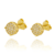 Brinco Redondo Cravejado com 31 Pedras de Zircônia - Banhado a Ouro 18K - comprar online