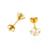 Brinco Solitário Quadrado 6mm Cravejado com Pedra de Zircônia - Banhado a Ouro 18K - comprar online