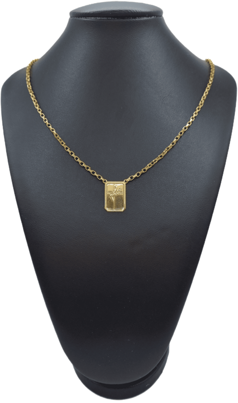 Escapulário Elo Tijolinho Fé 3mm 70cm - Banhado a Ouro 18K