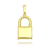 Pingente Cadeado Dupla Face Pequeno 2,4x1,5cm - Banhado a Ouro 18K