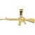 Pingente Arma Fuzil Grande 2x7,5cm - Banhado a Ouro 18K