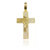 Pingente Crucifixo Rosto Jesus Cristo Cravejado com Pedras de Zircônia 3,5x2,6cm - Banhado a Ouro 18K
