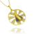 Pingente Redondo Nossa Senhora Aparecida Vazado Cravejado com Pedras de Zircônia Diâmetro 4cm - Banhado a Ouro 18K - comprar online