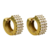 Brinco Argola Vazado Cravejado com 24 Pedras de Zircônia - Banhado a Ouro 18K