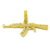 Pingente Arma Fuzil Cravejado com Pedras de Zircônia 2,8x6cm - Banhado a Ouro 18K