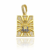 Pingente Placa Nossa Senhora Aparecida Pequeno Cravejado com Pedras de Zircônia 2,4x2cm - Banhado a Ouro 18K