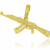 Pingente Arma Fuzil Cravejado com Pedras de Zircônia 2,8x6cm - Banhado a Ouro 18K - comprar online