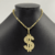 Pingente Cifrão $ Grande Cravejado com Pedras de Zircônia 4,5x3cm - Banhado a Ouro 18K - comprar online