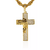 Pingente Crucifixo Rosto Jesus Cristo Cravejado com Pedras de Zircônia 3,5x2,6cm - Banhado a Ouro 18K - comprar online