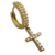 Brinco Argola Duas Fileiras com Crucifixo Cravejado com Pedras de Zircônia - Banhado a Ouro 18K - comprar online