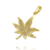 Pingente Folha Erva Cannabis Maconha Cravejado com Pedras de Zircônia 3,5x3cm - Banhado a Ouro 18K - comprar online