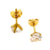 Brinco Solitário Redondo 6mm Cravejado com Pedra de Zircônia - Banhado a Ouro 18K - comprar online