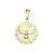 Pingente Medalha Redonda Espírito Santo Grande Diâmetro 2,5cm - Banhado a Ouro 18K