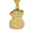 Pingente Saco de Dinheiro Grande Cravejado com Pedras de Zircônia 3,5x2,5cm - Banhado a Ouro 18K