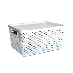 CESTO RATAN RECTANGULAR CON TAPA - COLOMBRARO