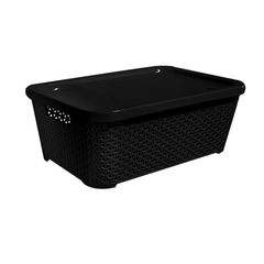 CESTO RATAN GRANDE BAJO CON TAPA - COLOMBRARO - comprar online