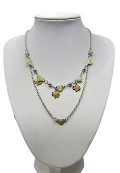 Collar Doble Corazones Esmaltados - Accesorios de Moda Aramel