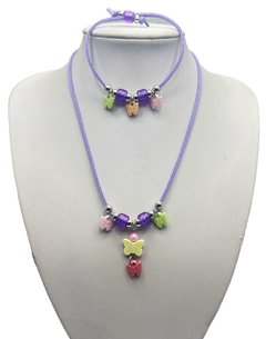 Conjunto de Gamuza con Mariposas
