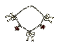 Pulsera Cadena con Moño con Corazones - Accesorios de Moda Aramel