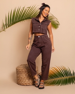 CALÇA JEANS BAGGY MARROM