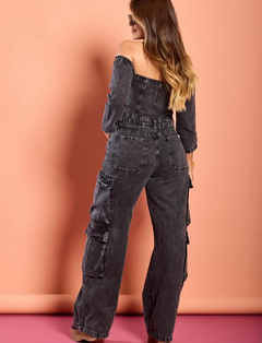 MACACÃO JEANS CARGO GLITTER na internet