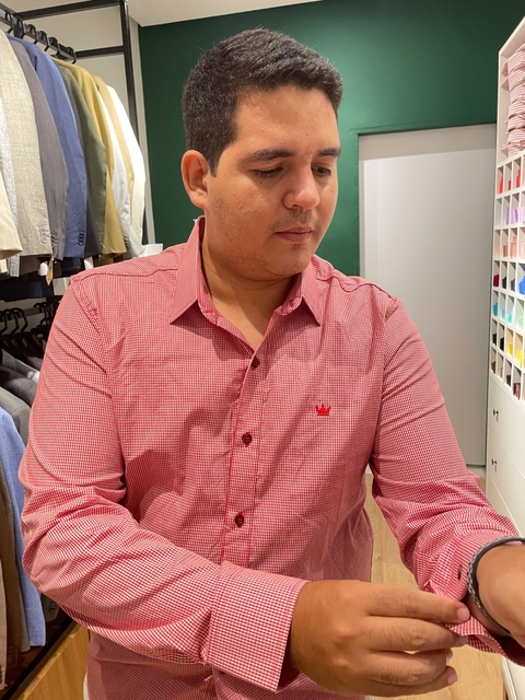 CAMISA SOCIAL XADREZ VERMELHA - DOM LEANDRO