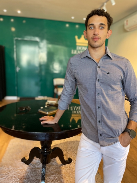 CAMISA SOCIAL XADREZ PRETO - DOM LEANDRO