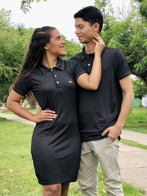 VESTIDO POLO PIQUET PREMIUM PRETO - DOM LEANDRO