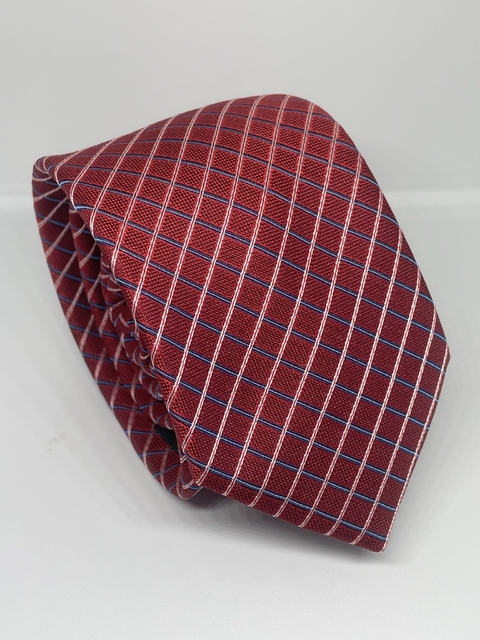 GRAVATA ITALIANA VERMELHO E AZUL XD