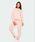 Pijama canelado aveludado- Rosa - comprar online