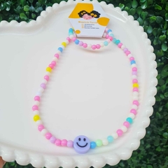 Kit colar + Pulseira - Flor e Rosto Feliz - comprar online