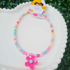 Kit colar + Pulseira - Flor e Rosto Feliz