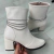 Bota Feminina Salto Bloco - Off-White - Sis Pink | Calçados Femininos