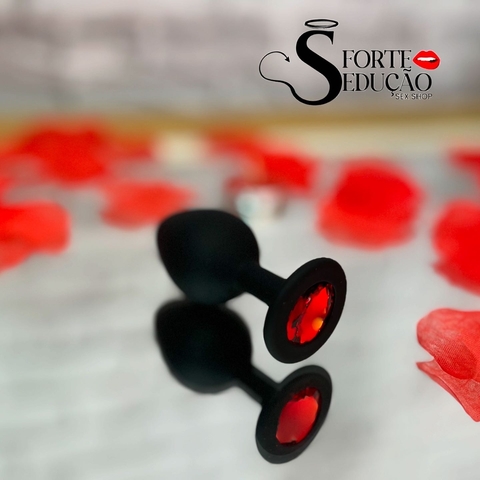 Plug Anal redondo em silicone com pedra - comprar online
