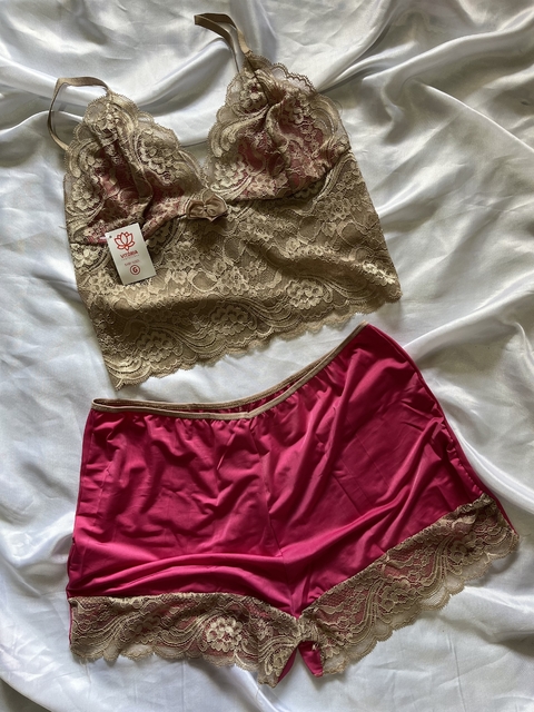 Baby Doll Croped de Renda