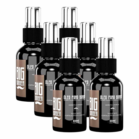 Kit 6x Óleo Para Barba Hidratante 60ml Big Barber