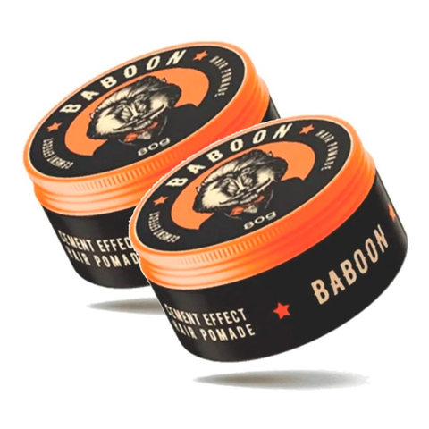 Kit 2x Pomada Modeladora Cabelo Cement Anti Frizz 80g Baboon