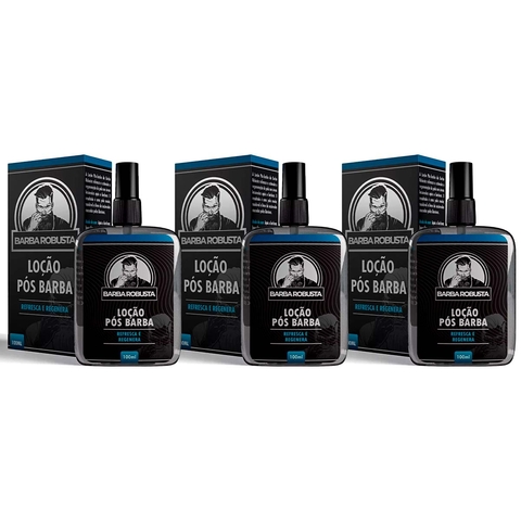 Kit 3x Loção Pós Barba Refresca E Regenera Barba Robusta