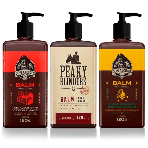 Kit 3x Balm Barba Negra Peaky Blinders Lemon Don Alcides