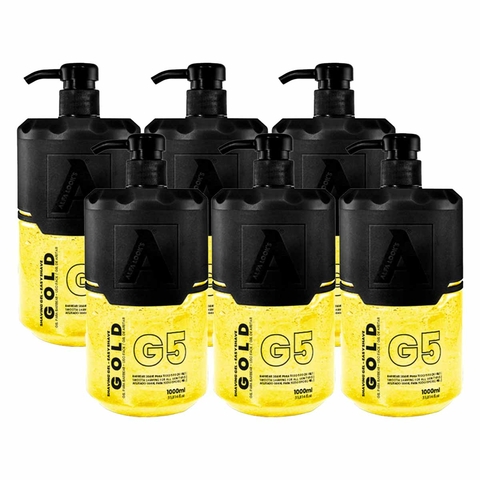 Kit 6x Shaving Gel De Barbear Gold G5 1000ml Alfa Look`s