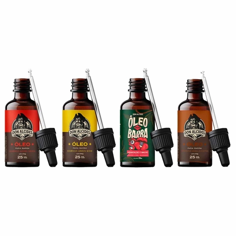 4x Óleo Barba Negra Lemon Bone Guaraná e Coffee Don Alcides