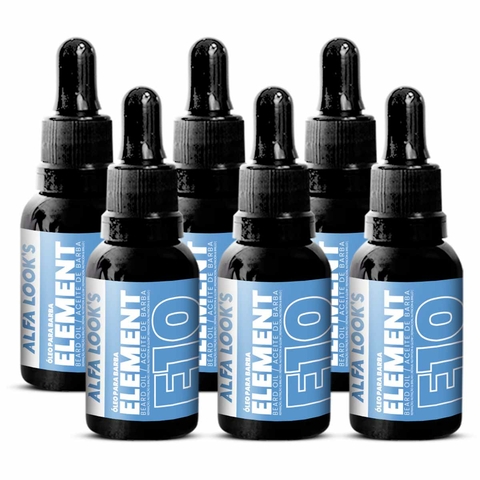 Kit 6x Oleo Barba Hidratante Element E10 30ml Alfa Look`s