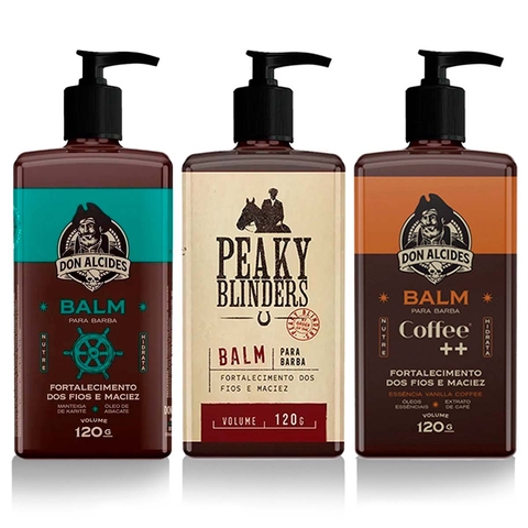 Kit 3x Balm Calico Jack Peaky Blinders Coffee Don Alcides