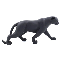 Leopardo Preto 17x8cm Em Resina Megagift