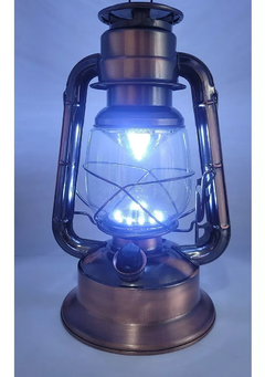 Luminária Lampião Cobre Retrô Led Abajour A Pilhas (Amarelo ou Branco Frio) na internet