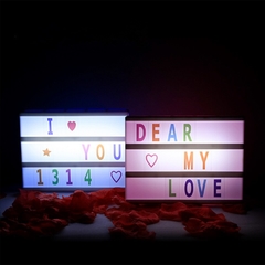 Letreiro Quadro Led Light Box Cinema com 96 Letras Coloridas - Rodrigo Presentes