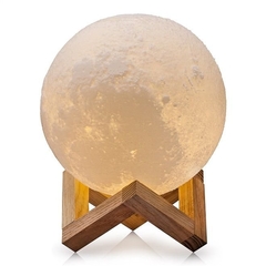 Luminária Lua Cheia 3D de 15cm Abajur Decorativa Usb Com Suporte - comprar online