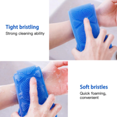 Esfregão Esponja de Banho Esticável de Silicone Massageador Esfoliante Costas na internet