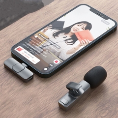 Microfone Lapela Wireless Sem Fio Para IOS iPhone iPad Lightning - comprar online